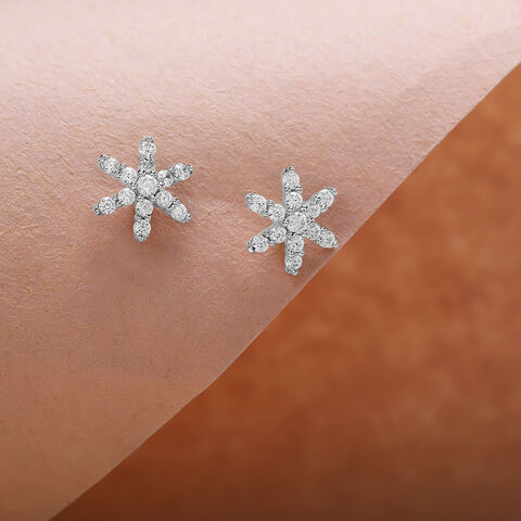 Stellar Shine Silver Stud Earrings