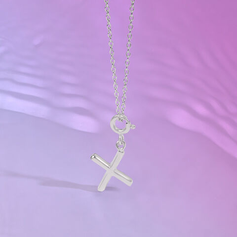 Minimal Initial X Silver Charm