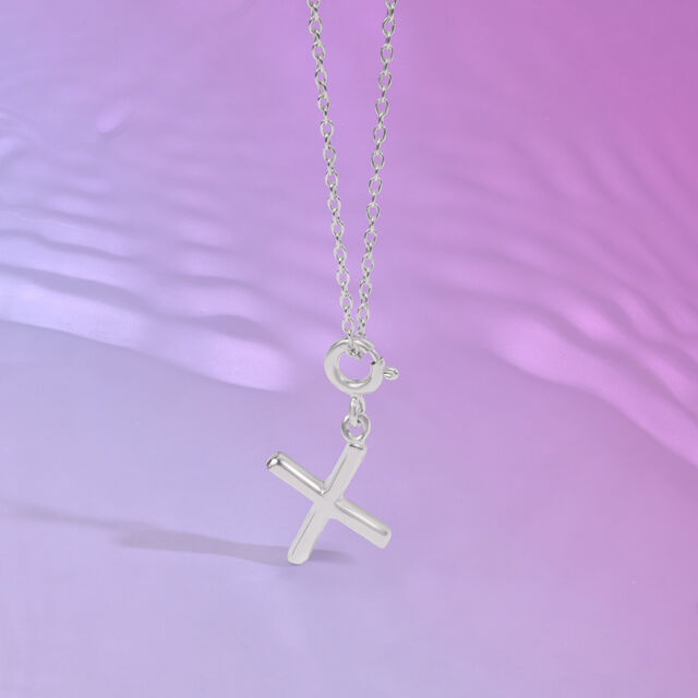 Minimal Initial X Silver Charm,,hi-res image number null