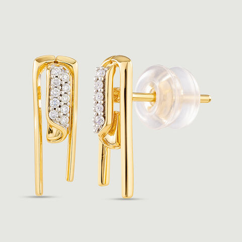 Edgy Sculptural Diamond Stud Earrings