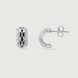 Shimmer Crush Silver Hoop Earrings,,hi-res view 5