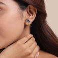 Azure 14KT London Blue Topaz Hoop Earrings,,hi-res view 2