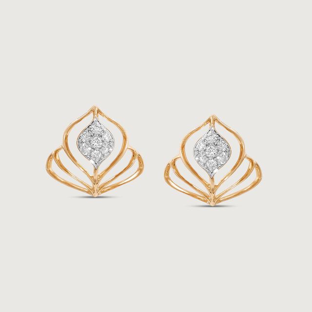 Dazzle Crest Diamond Stud Earrings,,hi-res image number null