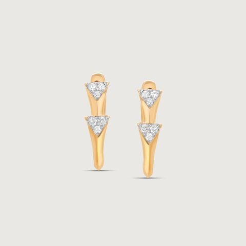 Playful Geometry Diamond Hoop Earrings