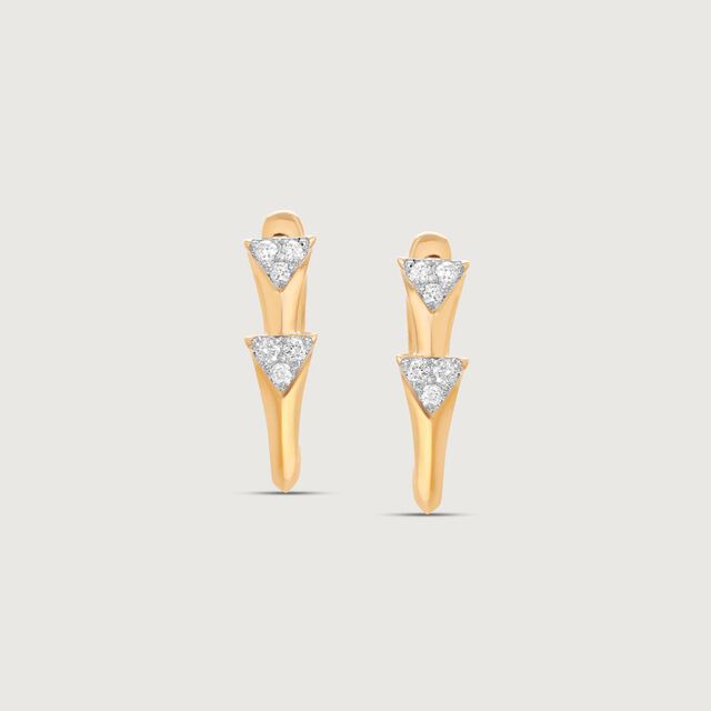 Playful Geometry Diamond Hoop Earrings,,hi-res image number null