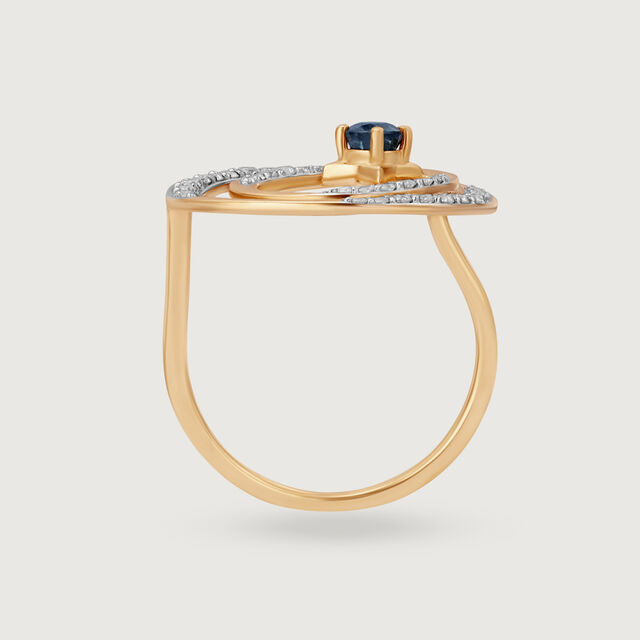 Celestial Dance 14KT Diamond and Blue Sapphire Ring,,hi-res image number null