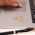 Angular Facet Gold Hoop Earrings,,hi-res view 1