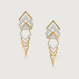 Zigzag Spark Gold & Diamond Drop Earrings,,hi-res view 3