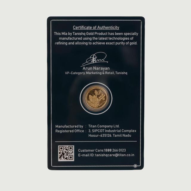 1 GM 22 Karat  Sublime Mango Leaf Gold Coin,,hi-res image number null