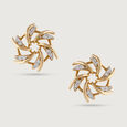 Swirl Gold & Diamond Stud Earrings,,hi-res view 3