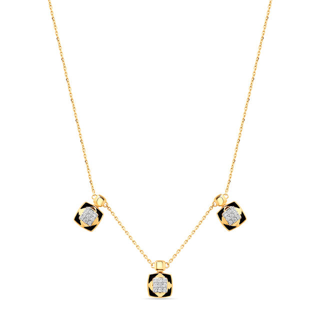 18 KT Yellow Gold Abstract Glimmer Diamond Necklace,,hi-res view 1
