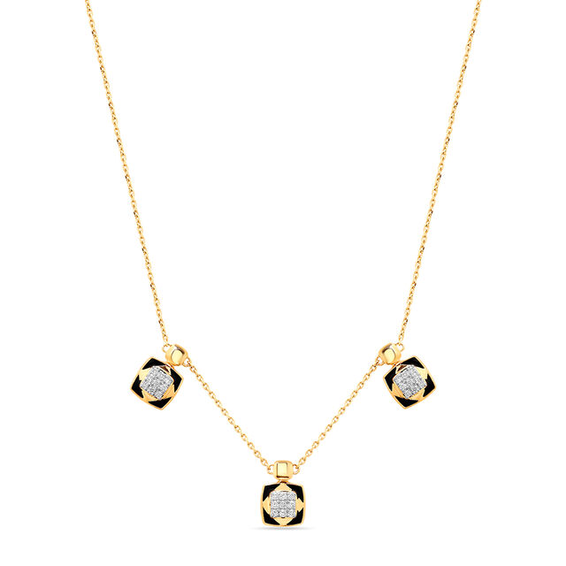 18KT Yellow Gold Abstract Glimmer Diamond Necklace,,hi-res image number null