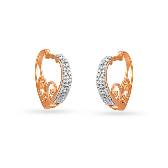 True Love In Diamond 18KT Gold Hoop Earrings,,hi-res view 3