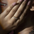 Disco Glam Gold & Diamond  Finger Ring,,hi-res view 2