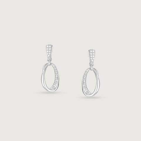 Twisted Flow Silver Drop Earrings