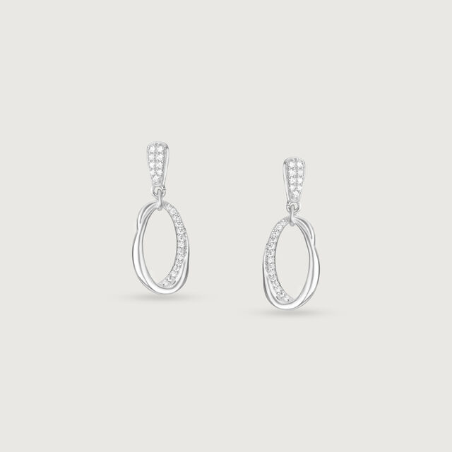 Twisted Flow Silver Drop Earrings,,hi-res image number null