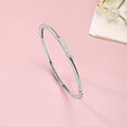 Shiny Contoured Silver Bangle,,hi-res view 1