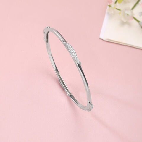 Shiny Contoured Silver Bangle