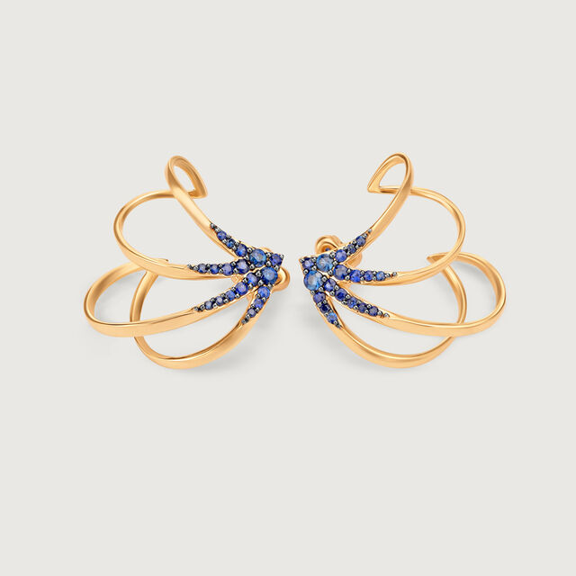 Blue Sapphire Galaxy Trails Hoop Earrings,,hi-res image number null