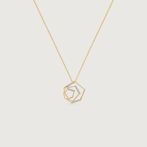 Playful Dimension Diamond Pendant