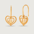 Dangling Hearts 14KT  Gold Hoop Earring for her,,hi-res view 4