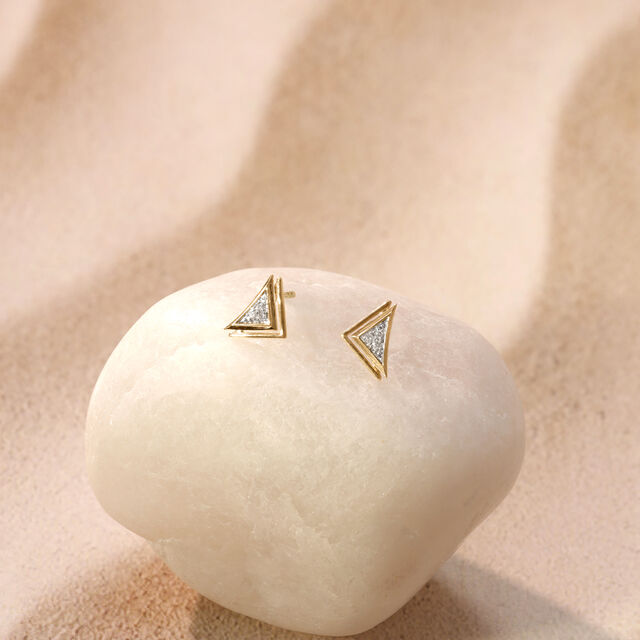 Geometric Poise Diamond Stud Earrings,,hi-res image number null