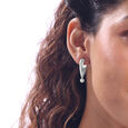 Playful Sculpted Silver Earrings,,hi-res view 2