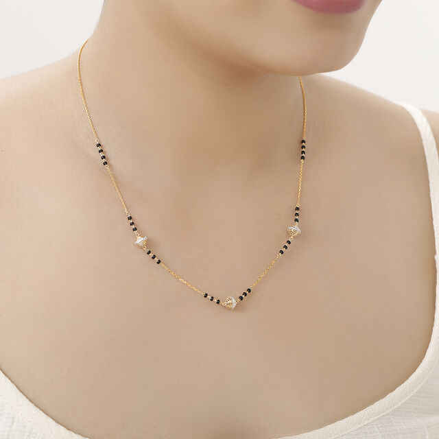 14kt Yellow Gold and Diamond Mangalsutra,,hi-res image number null