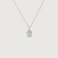 Joyful Cupcake Silver Necklace,,hi-res view 3