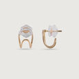 Classic Elegance Gold & Diamond Stud Earrings,,hi-res view 4