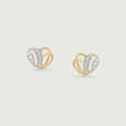 Bee Loved Heart Diamond Stud Earrings,,hi-res view 3