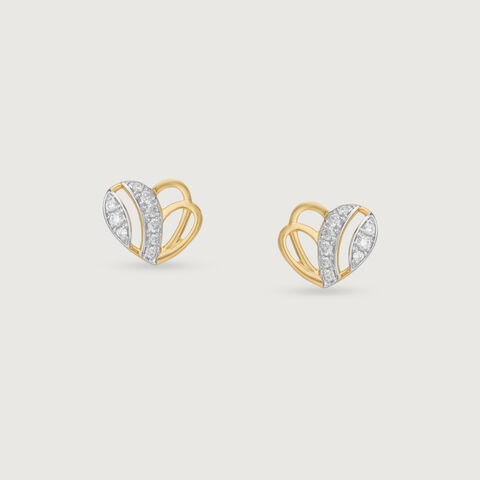 Bee Loved Heart Diamond Stud Earrings