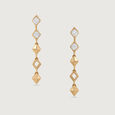 Sequin Glam Gold & Diamond Drop Earrings,,hi-res view 3