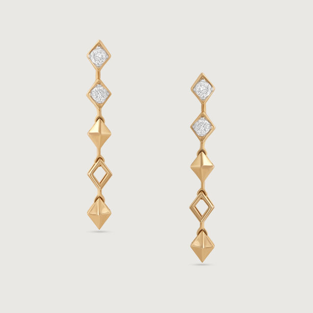 Sequin Glam Gold & Diamond Drop Earrings,,hi-res image number null