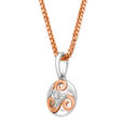 14KT White Rose Gold Radiant Trinity Diamond Pendant,,hi-res view 2