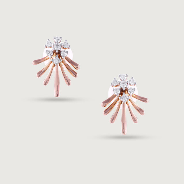 Dainty Sparkle Gold & Diamond Stud Earrings,,hi-res image number null