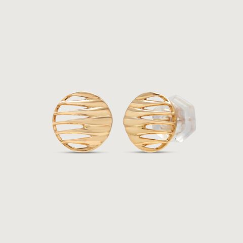 Linear Glow Gold Stud Earrings