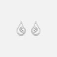 Delicate Curl Silver Stud Earrings,,hi-res view 3