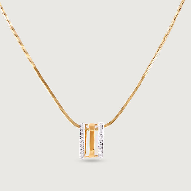 Dual Sparkle Gold & Diamond Pendant,,hi-res image number null