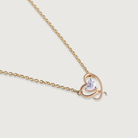 Enchanted Heart 14 kt Gold & Diamond Necklace