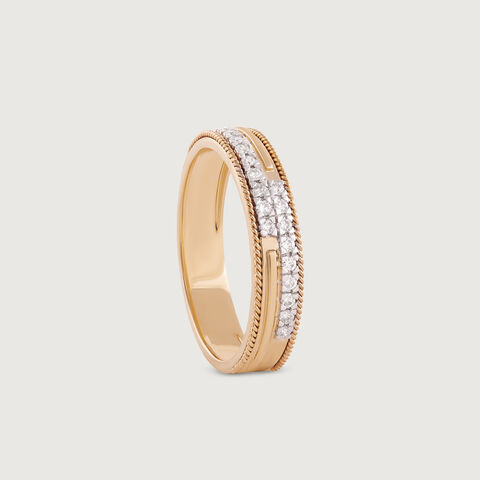 Layered Precision Gold & Diamond Ring for Men