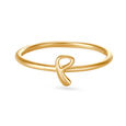 Letter P 14KT Yellow Gold Initial Ring,,hi-res view 2
