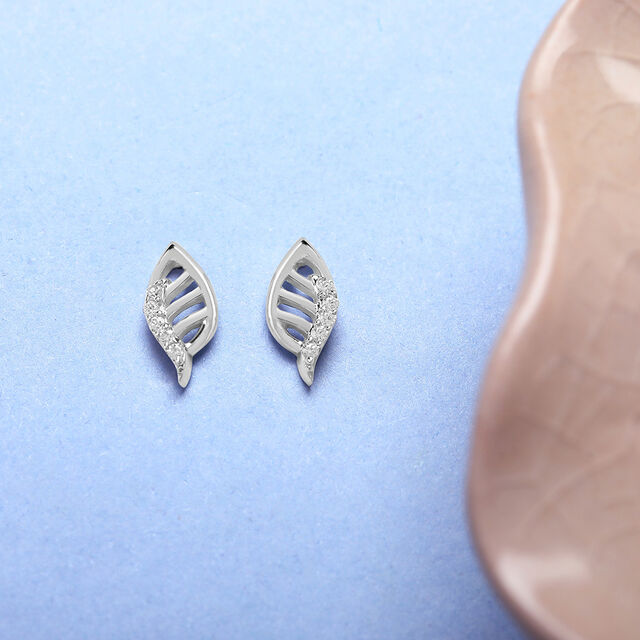 Ethereal Feather Silver Earrings,,hi-res image number null