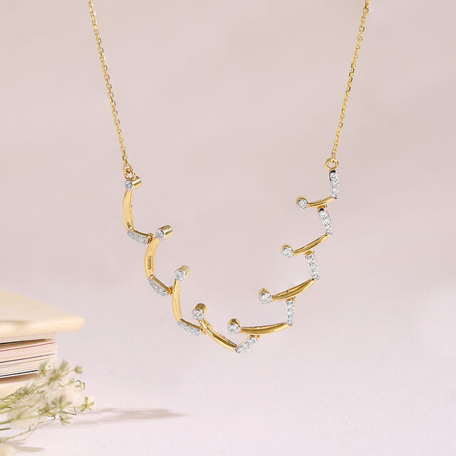 Dazzling Wave Gold & Diamond Necklace,,hi-res image number null