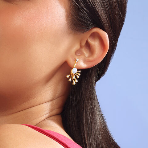 Celestial Opal & Diamond Drop Earrings