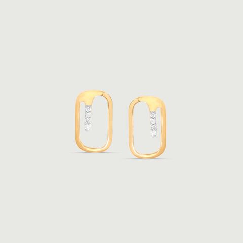 Modern Edge Diamond Stud Earrings