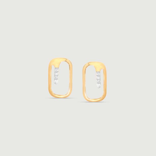 Modern Edge Diamond Stud Earrings,,hi-res image number null