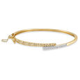 14KT Yellow Gold Sparkling Curvaceous Diamond Bangle,,hi-res view 2