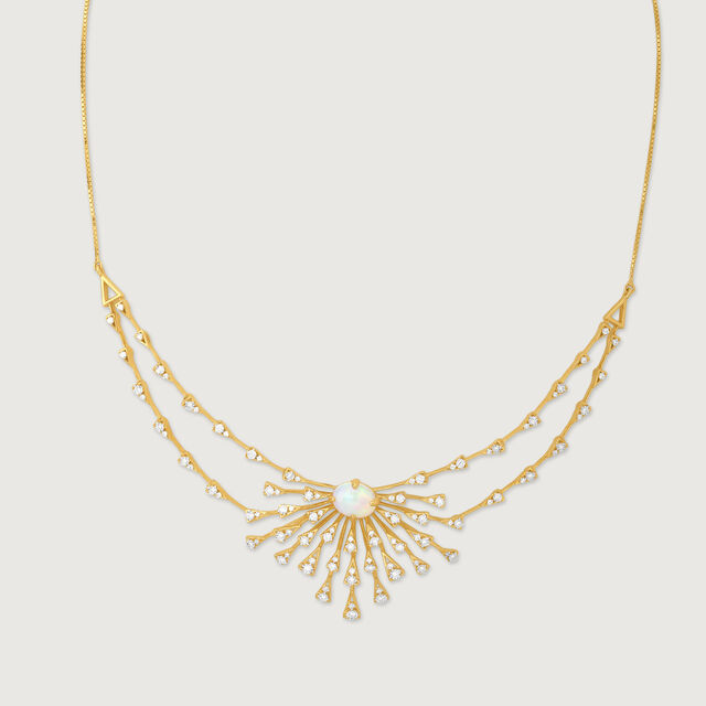 Opal Sunburst Diamond Necklace,,hi-res image number null
