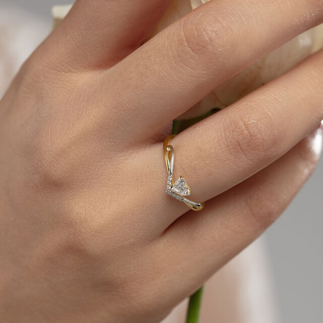 Celestial Heart 14 kt Gold & Diamond Ring,,hi-res image number null